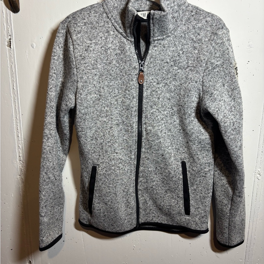 H&M Gray Zip-Up Sweater